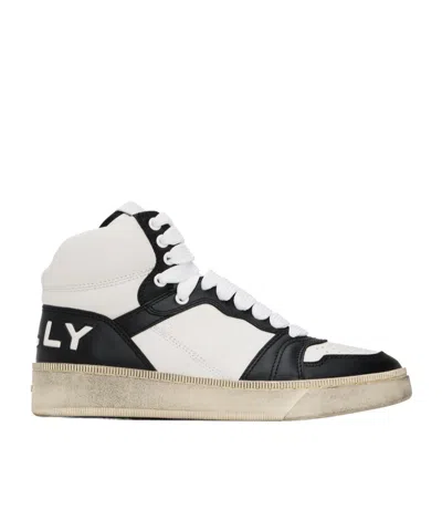 Bally Logo Pattern High-top Shoes In White