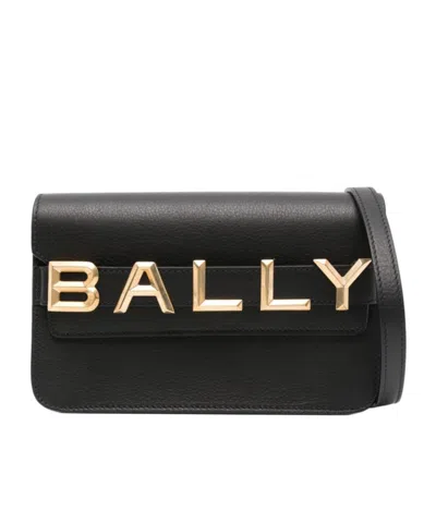Bally Logo Plaque Crossbody Bag In Black