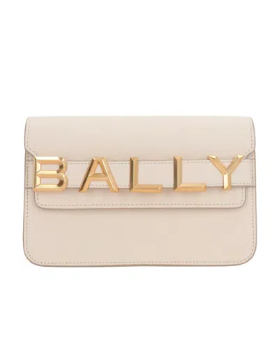 Bally Logo Plaque Crossbody Bag In Nude