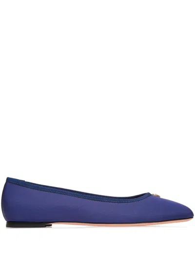 Bally Logo-plaque Flat Ballerina Shoes In Blue