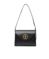 Bally Logo Plaque Foldover-top Shoulder Bag In Black