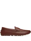Bally Gold-tone Logo-plaque Leather Loafers In Brown