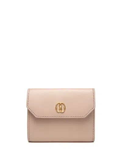 Bally Logo-plaque Leather Wallet In Nude