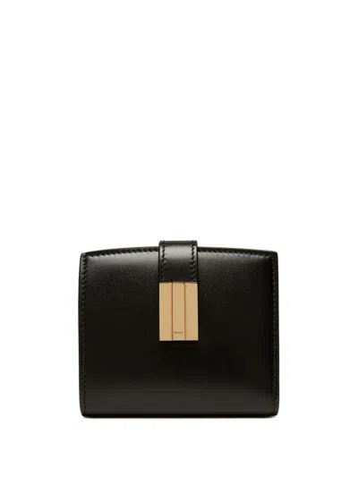 Bally Logo-plaque Leather Wallet In Schwarz