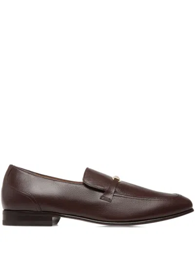 Bally Logo-plaque Loafers In Brown