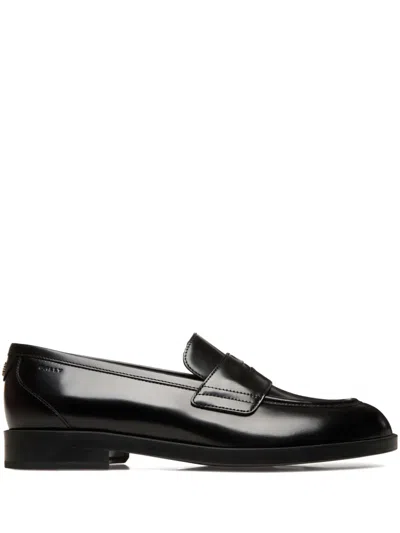 Bally Logo-plaque Loafers In Black