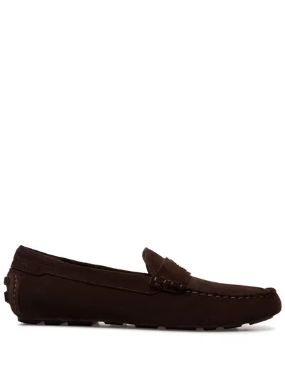 Bally Logo-plaque Loafers In Braun