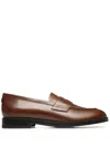 Bally Logo-plaque Loafers In Brown