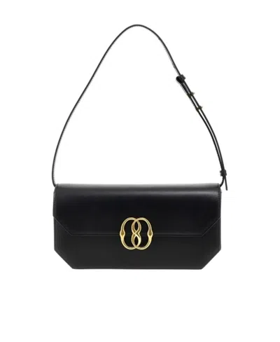 Bally Logo Plaque Shoulder Bag In Black