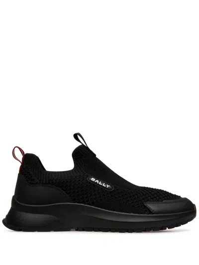 Bally Logo-plaque Slip-on Sneakers In Black