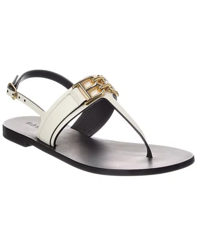 Bally Logo Positano Leather Flat Sandal In Animal Print