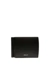 Bally Logo-print Bi-fold Leather Wallet In Black