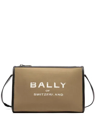 Bally Kuriertasche Aus Canvas Mit Logo-print In Nude