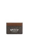 Bally Logo Print Cardholder In Brown