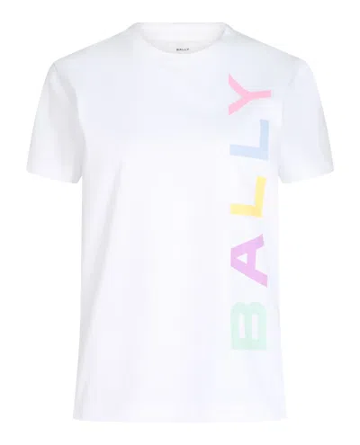 Bally Logo Print Crew Neck T-shirt In White