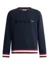 Bally Logo-print Crewneck Sweatshirt In Blue