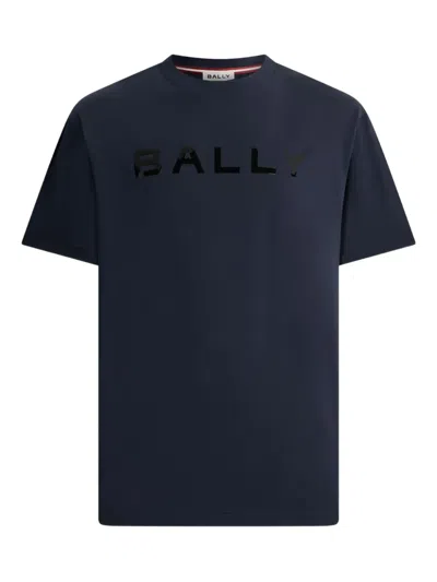 Bally Logo-print Crewneck T-shirt In Blue