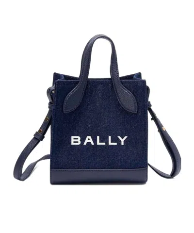 Bally Logo-print Denim Tote Bag In Black