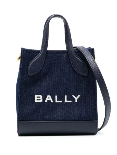 Bally Logo-print Denim Tote Bag In Blau