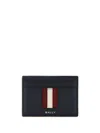 Bally Thar Leather Card Holder In Blue
