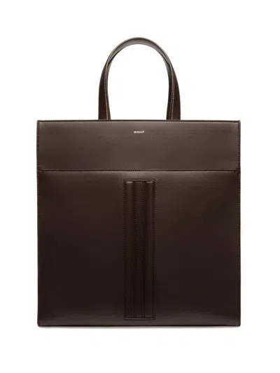 Bally Logo-print Leather Tote Bag In Brown