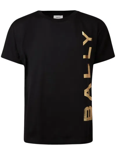 Bally Logo-print Organic Cotton T-shirt In Black
