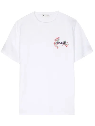 Bally Logo-print Organic Cotton T-shirt In White