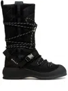 Bally Logo-print Panelled Mid-calf Boots In Black