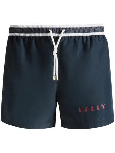 Bally Logo-print Recycled-polyester Swim Shorts In Blue