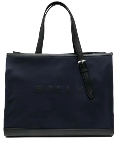 Bally Logo-print Tote Bag In Blue