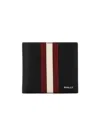 Bally Block Texture Bi-fold Wallet In Black