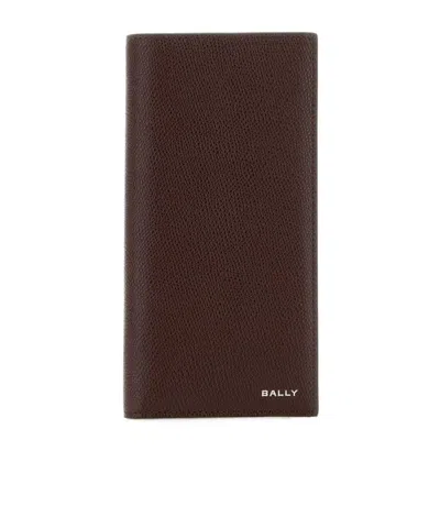 Bally Logo Printed Bi-fold Wallet In Brown