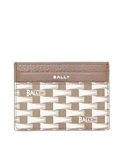 Bally Logo Printed Card Holder In P Multi Deep Sepia+pal