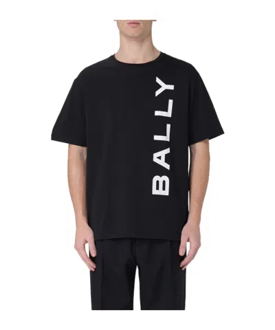 Bally Logo Printed Crewneck T-shirt In Black