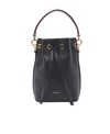 Bally Logo Printed Drawstring Bucket Bag In Black