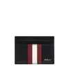 Bally Logo-print Leather Card Holder In Black