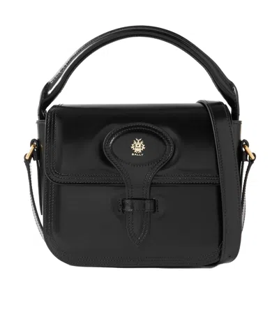 Bally Logo Printed Top Handle Bag In Black