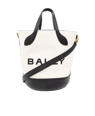 Bally Logo Printed Tote Bag In White