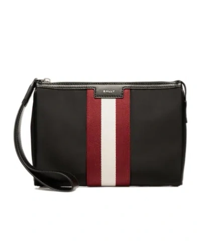 Bally Logo Printed Zipped Clutch Bag In Multi