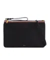 Bally Logo Printed Zipped Pouch In Black