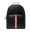 Bally Mythos Vertical Stripe Leather Backpack In Black