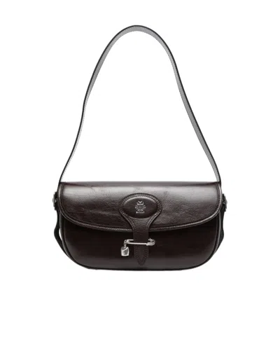 BALLY BALLY LOGO PRINTED PIN DETAILED SHOULDER BAG