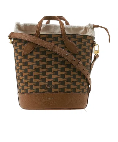 Bally Logo Shoulder Bag In Brown