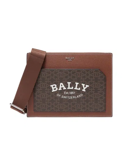 Bally Logo Shoulder Bag In Brown