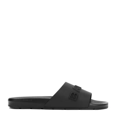 Bally Logo Slippers In Black