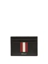 Bally Black Leather Card Holder In Black