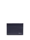 Bally Logo-stamp Leather Cardholder In Blue
