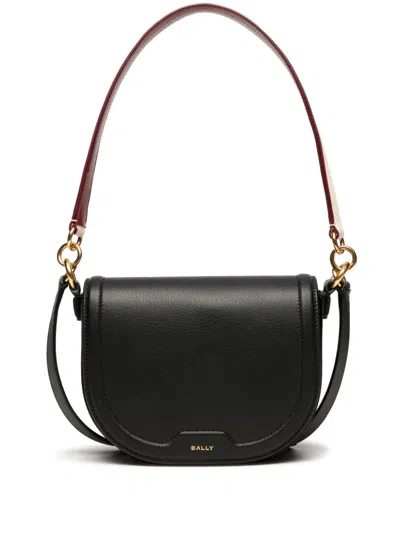 Bally Logo-stamp Leather Shoulder Bag In Black