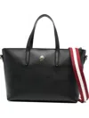Bally Logo-stamp Leather Tote Bag In Black