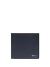Bally Logo-stamp Leather Wallet In Blue